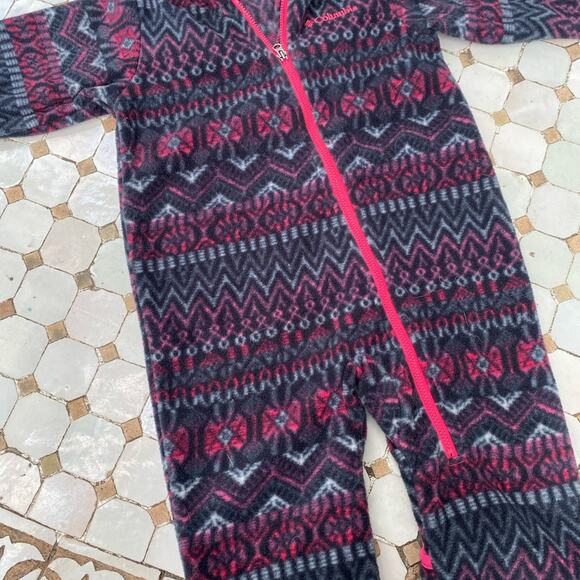 Columbia Kids' Fleece One Piece - Pink and Black - Picture 1 of 2
